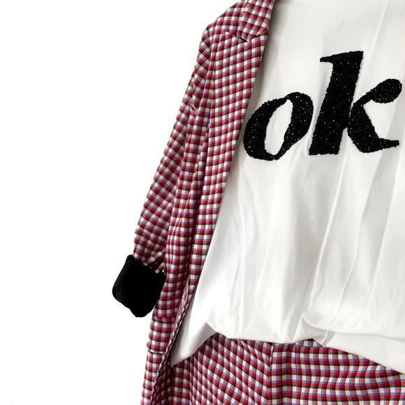 Checkerboard Statement Suit Jacket - Picture 5 of 12